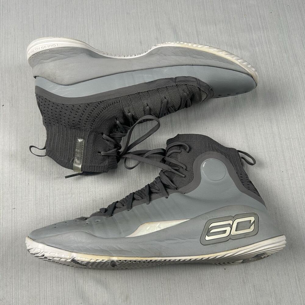 Under Armour Curry 4 Mens Size 12 Gray Basketball Shoes Gym Sneakers 1298306-107